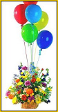 Balloons and Flowers Basket