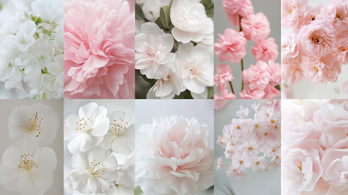 pink and white flowers