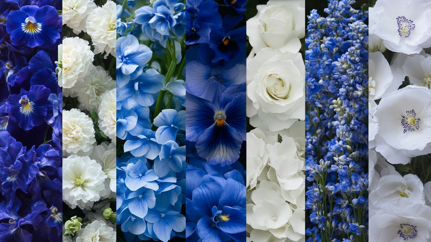 blue and white flowers